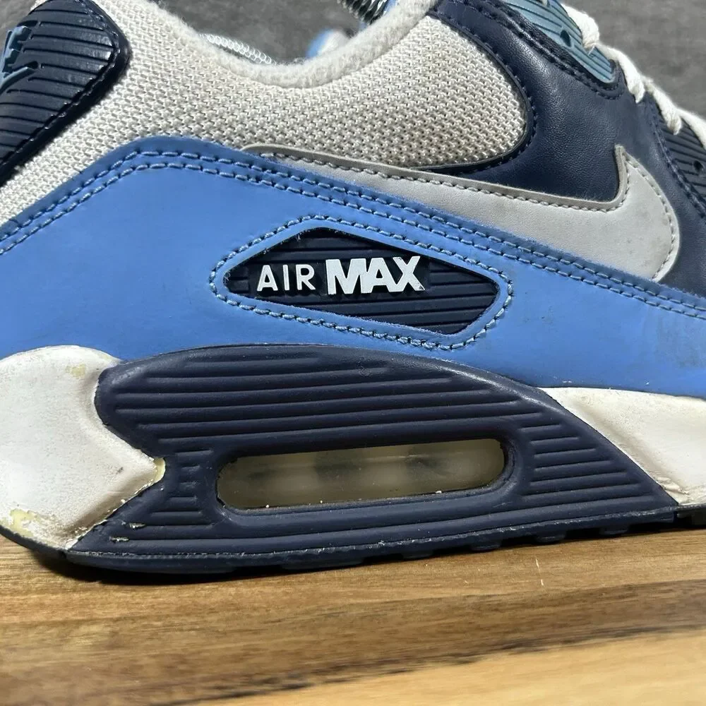Nike Air Max 90 UNC AJ1285-105 Mens Size 8 White University Blue Athletic Shoes